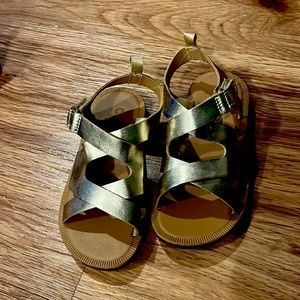 New unworn super cute Gold adjustable strap girl sandals.